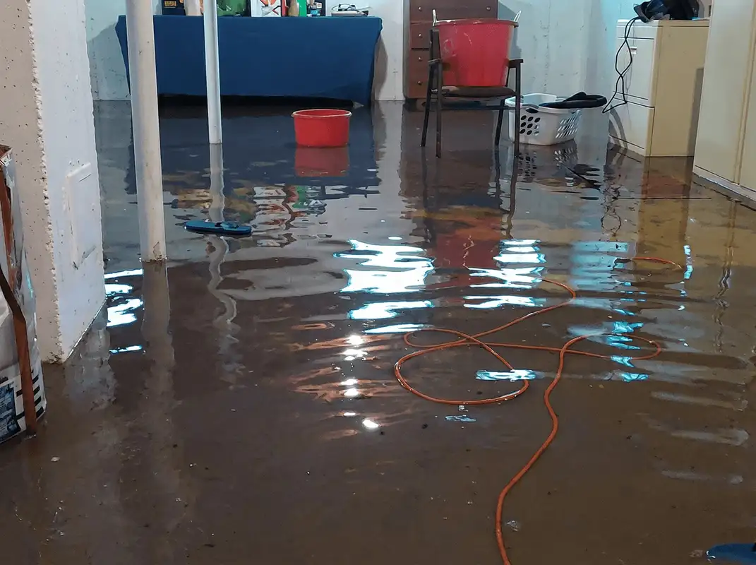 Basement with boiler, cabinets and washing machine completely flooded in Tulsa, OK