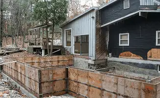 Prepared site with foundation forms for home remodeling and addition project in Tulsa, OK